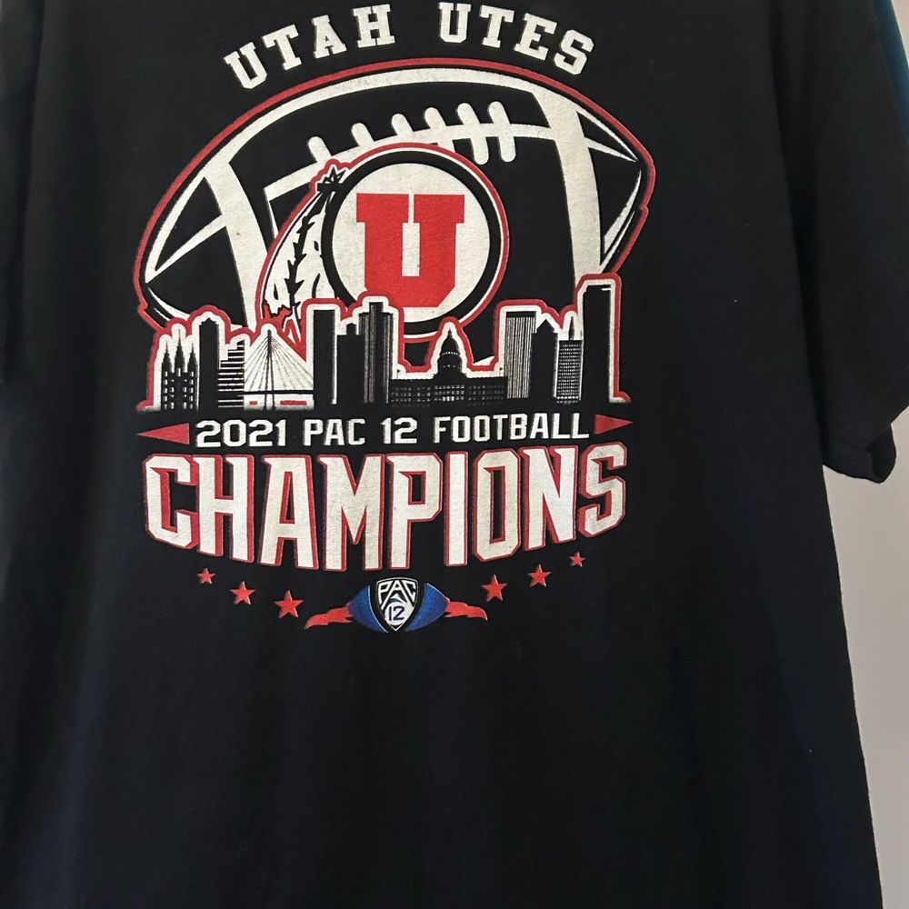 Gildan Utah Utes 2021 Champions Tee - Black and Red